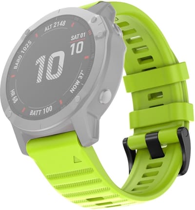 Siliconen bandje - geschikt voor Garmin Fenix 3 / 5X / 5X Plus / 6X / 6X Pro / 7X / 7X Pro / 8 (51 mm) / Quatix 3 / 6X / Tactix (7) / Enduro (2) / Descent Mk1 / Mk2(i) / Mk3i 51 mm / D2 / Epix Pro Gen 2 51 mm limoengroen