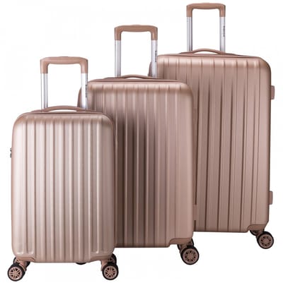 Decent Tranporto-One 3 delige Kofferset - TSA slot - Salmon Pink