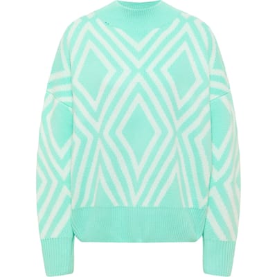 IZIA Gebreide trui Dames Aqua wol wit