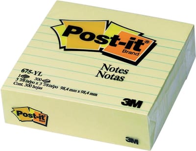 Post-it® Notes, Canary Yellow™, Gelijnd, 1 blokje, 100 x 100 mm