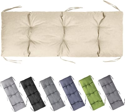 Garronda Bankkussen 140x50 cm – 10 cm dik – Waterafstotend & UV-bestendig – met Banden – Cappuccino GD-AM-Bono