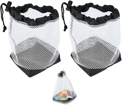 Golfballen Opbergtas - 2 Stuks Nylon Mesh Trekkoord Tassen voor 36 Golfballen, Ideaal voor Organisatie en Opslag van Golfaccessoires en Tennisballen