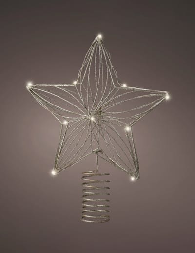 Decoris kerst ster piek - LED verlichting - steady - warm wit - H25 cm