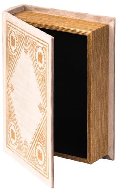 Decoratieve Vintage Boekvormige Opbergdoos - Gebroken Wit