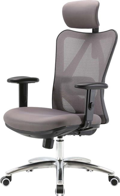 Bureaustoel MCW-J86, bureaustoel, ergonomisch, verstelbare lendensteun 150kg belastbaar ~ zonder voetsteun, grijs