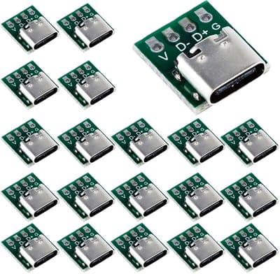 RUNCCI-YUN 20pcs USB C 3.1 Breakout Board voor Dataoverdracht en Opladen
