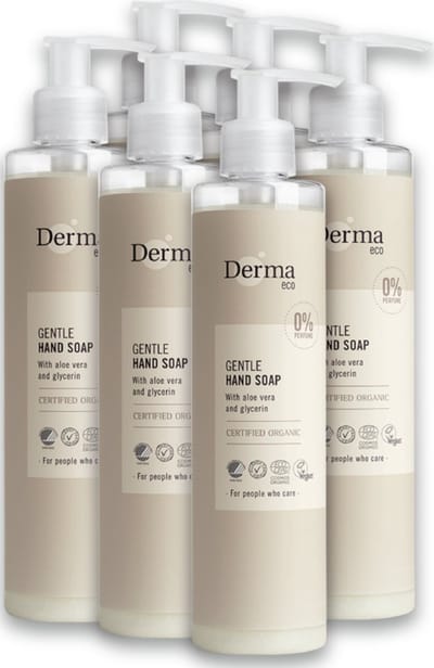 Derma Eco Vloeibare Handzeep - Hypoallergeen - Parfumvrij - Zacht voor Gevoelige Huid - Hypoallergeen - 6 x 250 ml
