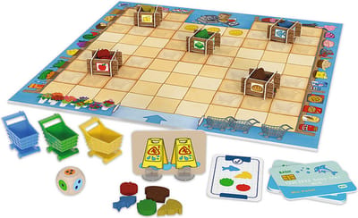 Mini Market spel met houten boodschappen