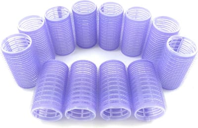 Haarrollers Set - Kappersrollers Klittenband - Haar Stijlen - Hittevrij Krullen - 12 Stuks - Willekeurige Kleuren