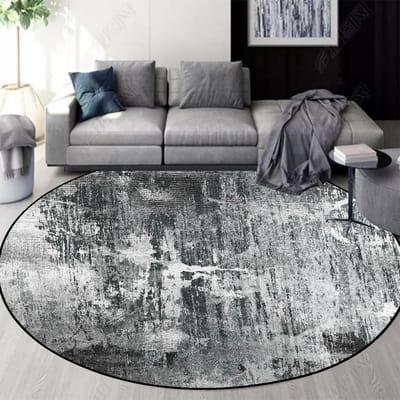 Modern Rond Groot Tapijt Woonkamer Abstract Licht Luxe Balkon Lounge Ruimte Kleden Slaapkamer Decor Garderobe Zachte Antislip Matten 160cm 62.99 in