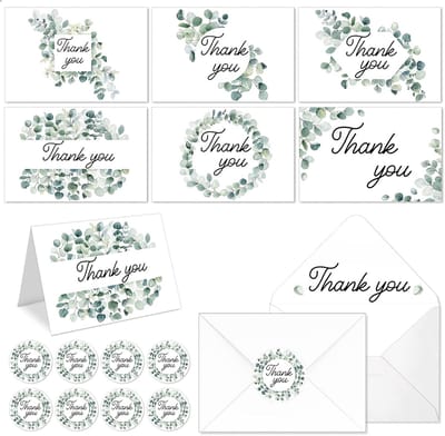 245 Stuks Bedankkaarten met Enveloppen en Stickers voor Bruiloft, Babyshower en Gelegenheden