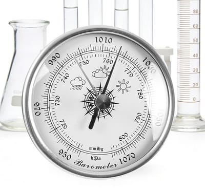 Binnen Barometer - Weerindicator Luchtdruk - Weersvoorspelling Binnen - Hooggevoelige Sensor - 70 Millimeter Cijferblad - Zilverkleurig