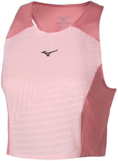 Mizuno Tech Light Cropped T-shirt Met Korte Mouwen Roze M Vrouw