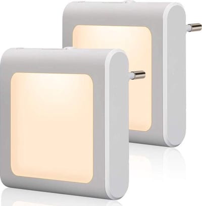 Daity 2 x LED-nachtlampjes met stekker - nachtlampjes met dag-/nachtsensor - LED-lampjes met stekker - nachtlampjes - warm licht voor woonkamer - kamer
