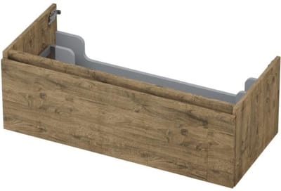 INK - Onderkast 1 Lade Greeploos met Houten Keerlijst - 1000x450x350 Mm - Naturel Eiken