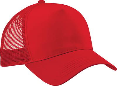 Beechfield Heren Half Mesh Trucker Cap / Hoofddeksel (2 stuks) (Klassiek Rood/Klassiek Rood)