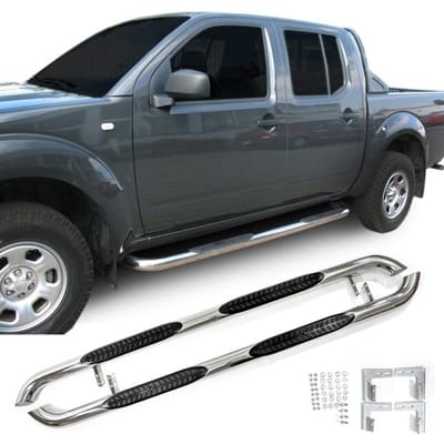 Tubes Marche-Pieds - J&J AUTOMOTIVE - Nissan Navara D40 - Acier inoxydable - Installation facile - 4-Portes