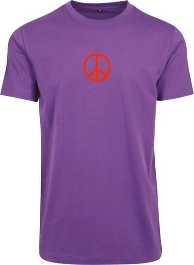 T-shirt paars XL - Make love not war - soBAD. | T-shirt unisex | T-shirt mannen | T-shirt vrouwen | Humor | Love