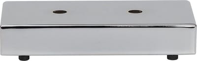 Stalen meubelpoot chroom rechthoek 18 bij 9,5 cm en hoogte 3,5 cm - Set van 4 stuks