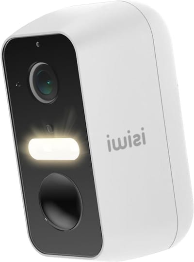 Bewakingscamera voor buiten - Draadloze camera Batterijcamera - Huis beveiligen - 24/7 Kleurenweergave - 5 MP - Wit