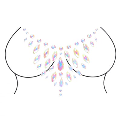 Shots - Ouch! OU855GLO - Body Jewelry Stickers - Chest - Glow in the Dark - Opal