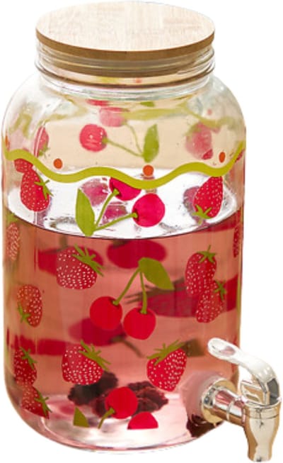 Secret de Gourmet Drankdispenser met kraantje - 4 liter - transparant glas - limonadetap - waterdispenser