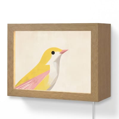 Wandlamp 20x15 cm - Oplaadbaar - Vogel - Minimalistisch - Geel - Wandlampen binnen woonkamer - Slaapkamer lamp met kabel - Decoratieve nachtlamp - Vloerlamp snoer
