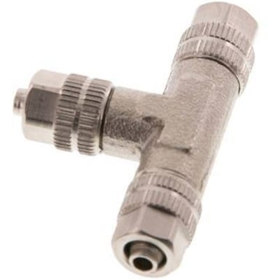 4.3x3 Vernikkeld Messing T-Opsteekkoppeling [2 Stuks]