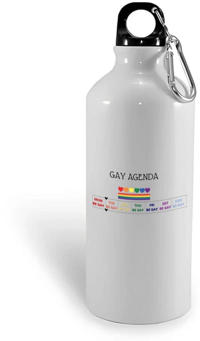 Hacebo® - Pride cadeau - waterfles - Lgbt - Lgbt pride - Pride vlag - Gay cadeau - Gay pride accessoires - Homo - LGBTQ vlag - accessoires - cadeau - met tekst - cadeau - water fles - 400ML
