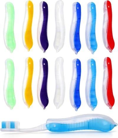 14-delige Reis Tandenborstel Set - Opvouwbare Mini Tandenborstels voor Camping, School en Zakenreizen, Ideaal voor Onderweg