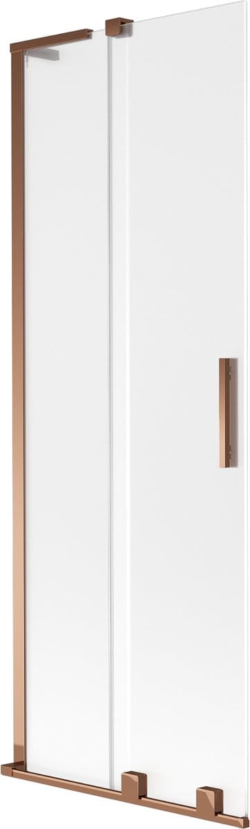 Mexen Velar L badwand 2-delige schuifbare 70 x 150 cm, matglas, roze goud - 896-070-003-31-60