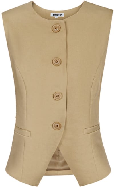 Gimme - Charm Top – Charmante Zomerse Top – Comfortabel Geweven Shirt met Elegant Accent - Beige - Maat M