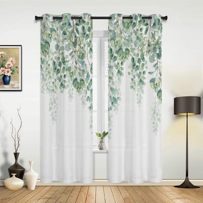 Gesneden Mandala Bloemen Abstract Patroon Cirkels Raambekleding Panoramische Gordijnen voor Woonkamer Decoratieve Items Woonkamer 135W x 60H(cm)