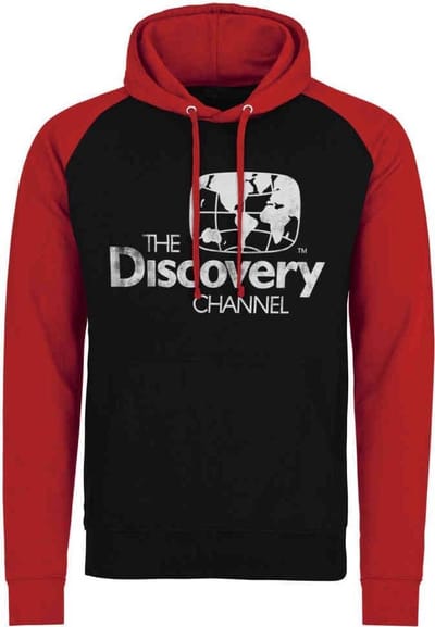 Discovery Channel Hoodie/trui -S- Distressed Logo Zwart/Rood