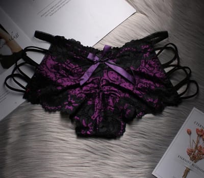 Sexy stijlvolle Lingerie - Kanten Ondergoed - Small - G-String Hoge Taille - Paars