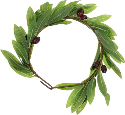 Bloemen Hoofdband Krans - Bruidshoofdband Feest - Fotoshoot Accessoire - Simulatie Bladdecoratie - 1 Stuks - Groen