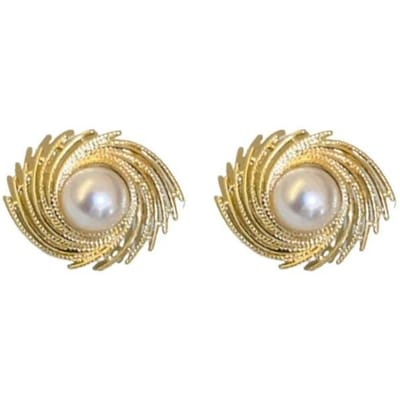 Nieuwe Koreaanse mode overdrijven retro hoogwaardige pareloorbellen voor vrouwen Prachtige lichte luxe gepersonaliseerde stijlontwerpoorbel