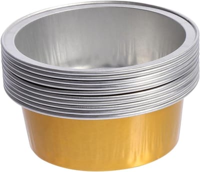 Wax Smelt Schalen - Aluminiumfolie Kom - Ontharen Thuis - Hittebestendig Materiaal - 5 cm - Goud
