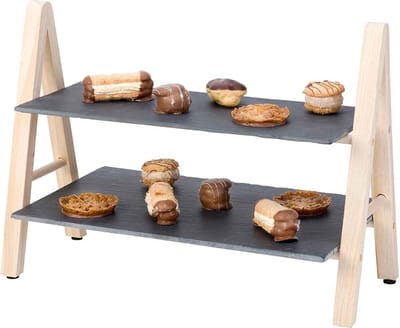 Cosy & Trendy Etagere 2lagen Leisteen -dennenhout Staa