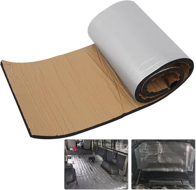 Geluidsisolatie Mat - Isolatie Katoen - Auto Geluid Dempen - Zelfklevende Achterkant - 1x3 Meter - Aluminium Folie
