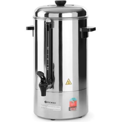 HENDI Percolator – Enkelwandig roestvrij staal – 6 liter – Automatische reset – Non-dripkraan – Peilglas