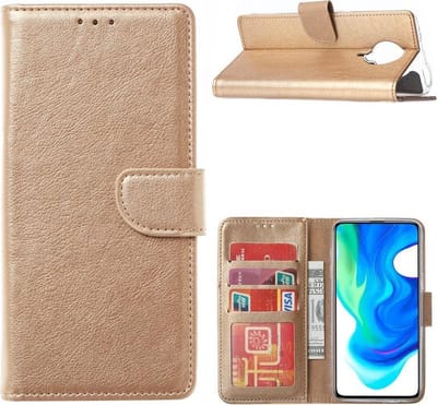 Bookcase Geschikt voor: Xiaomi Poco F2 Pro / Redmi K30 Pro - Goud - portemonnee hoesje