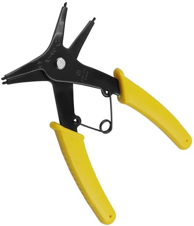 Allecto - Borgringtang - Circlip Pliers - 2-in-1 dubbele borgringtang - Rood - Interne externe borgringen - Eenvoudig in gebruik - Geschikt voor 2-...