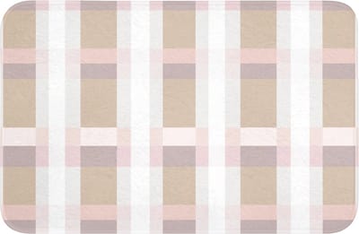 Badmat 60x40 cm - Antislip - Ruitpatroon - Aardetinten - Minimalistisch - Badmatten voor badkamer - Badkamermat - Douchemat - Badkamer mat