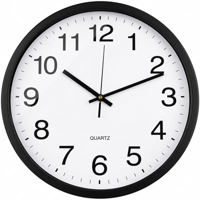 VHV - Wandklok - Stille Niet-tikkende Klok 25 cm - Batterij Wandklok - Voor Woonkamer, Keuken en Kantoor - Zwart