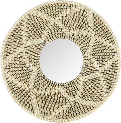 Dijk Natural Collections wandspiegel met ophanghaak - Boho/Ibiza stijl - zeegras - Dia 52 cm