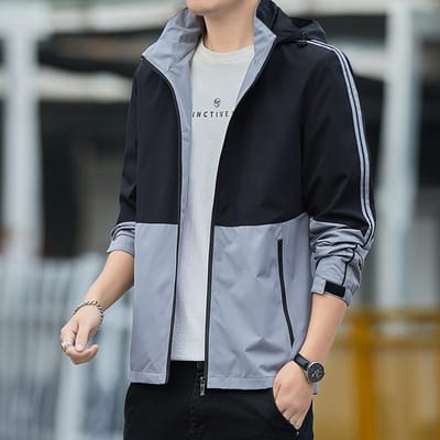 Veste coupe-vent pour homme, printemps nouveau style coréen, veste pour homme, vêtements de travail à capuche, veste camouflage pour homme, tendance 5XL gray