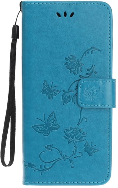 Coverup Bloemen & Vlinders Book Case - Geschikt voor iPhone 12 Hoesje - Blauw
