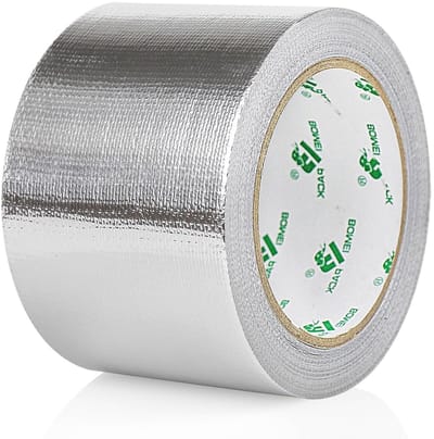 Versterkte Aluminium Plakband 75 mm x 20 m, Zelfklevende Waterdichte Tape voor Reparatie, Isolatie en Sealing