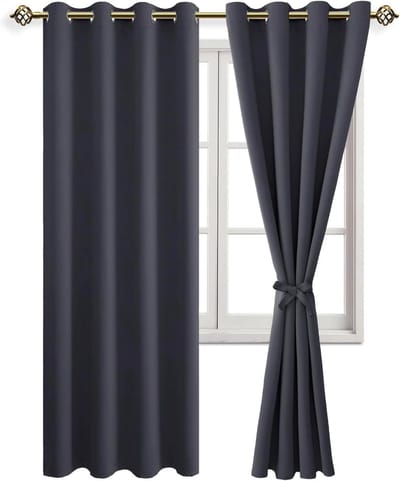 SnelShoppen - Verduisterende Gordijnen met Inslagringen voor Slaapkamer en Woonkamer, Grijs, 2 Stuks, 175 x 140 cm (H x B) - Perfecte Donkere Omgeving